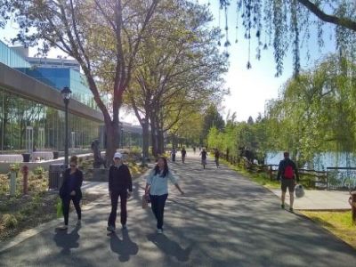 Centennial Trail-Downtown. The Spokane River Centennial Trail is a 37-mile (60 km) paved trail. Enjoy a nice walk, jog, or skate along the river flowing through downtown or rent kayaks or tubes for a fun summer adventure.