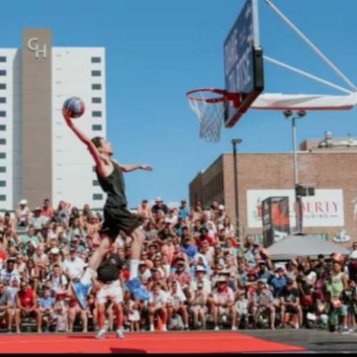Hoopfest-the largest 3 on 3 basketball tournament in the world. Downtown Spokane becomes Hoop City.