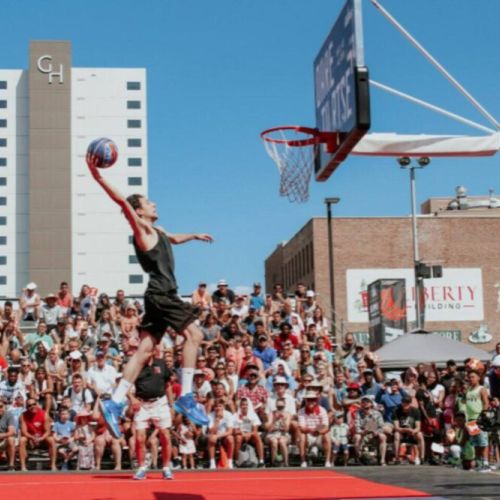 Hoopfest-the largest 3 on 3 basketball tournament in the world. Downtown Spokane becomes Hoop City.
