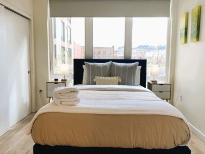 Fluffy cotton towels and luxury cotton sheets make for a luxurious stay.