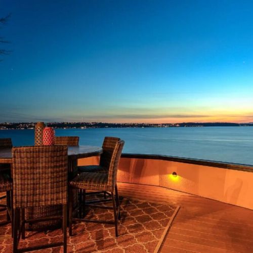 Illuminated indulgence under the night sky. A perfect view for relaxation before capping the night off.